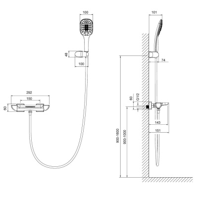 смесители для ванны и душа Timo Helmi (4024/03Y) черный фото в интернет-магазине Русалия