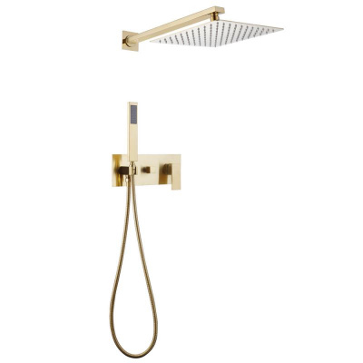 Душевая система ABBER Daheim AF8218G скрытого монтажа без излива, золото матовое фото в интернет-магазине Русалия