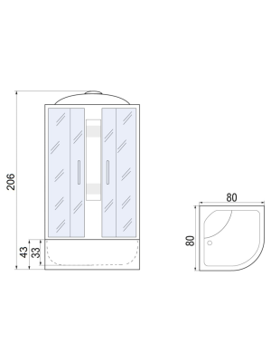 Душевая кабина NARA 80/43 MT 80*80*210 10000001259 River фото в интернет-магазине Русалия