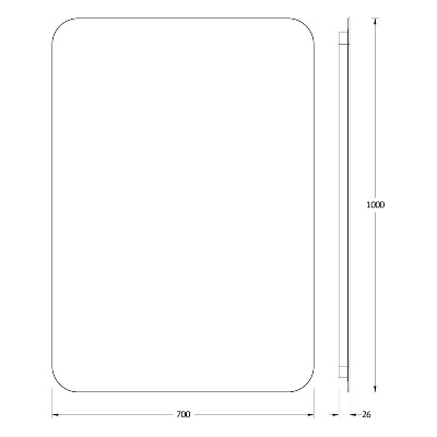 Зеркало  с LED-подсветкой настенное OPTI DEFESTO 70x100 см, DF 2819S фото в интернет-магазине Русалия
