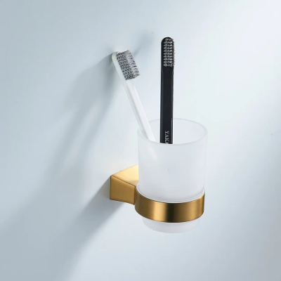 Стакан для ванной комнаты Shevanik SG5712G, золотой сатин фото в интернет-магазине Русалия