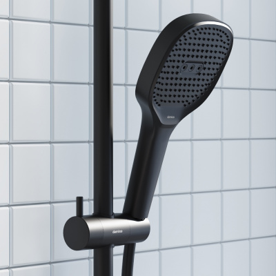 940020300 Merkur ручной душ, квадрат 3 функции, черный фото в интернет-магазине Русалия