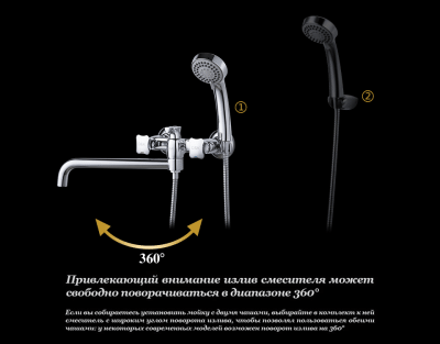 Смеситель для ванны DK Hessen Grimm (DA1383301) фото в интернет-магазине Русалия