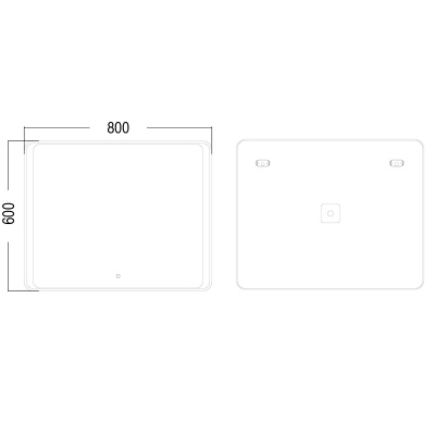 Зеркало AZARIO Valeria 800х600, влагостойкое, c подсветкой и диммером (CS00064487) фото в интернет-магазине Русалия