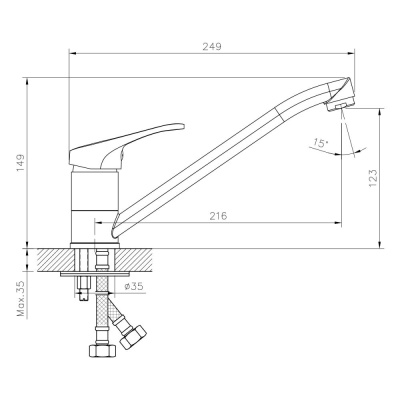 Смеситель для кухни DECOROOM DR21 (DR21018) фото в интернет-магазине Русалия
