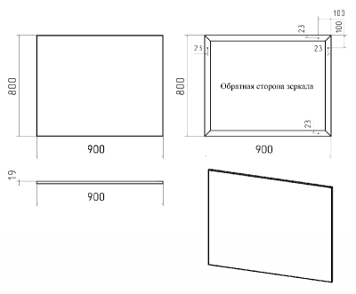 Зеркало Mars 90 MARS-02090-ЧмП Brevita фото в интернет-магазине Русалия