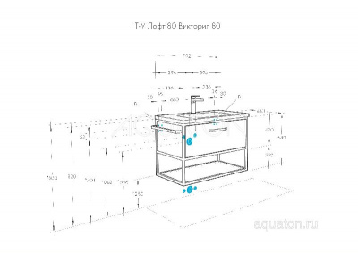 Тумба под раковину AQUATON Лофт Фабрик 80 дуб кантри 1A242401LTDY0 фото в интернет-магазине Русалия