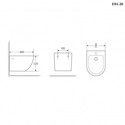 BOND F01-20 Биде подвесное овальное белое с переливом фото в интернет-магазине Русалия