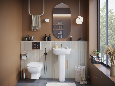 Раковина Santek Лонги 450х420 отверстие под смеситель 1WH501753 фото в интернет-магазине Русалия