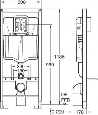 Комплект унитаз с инсталляцией 5 в 1 Bau Ceramic 39499000 Grohe фото в интернет-магазине Русалия