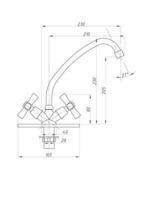 Смеситель для кухни FAUZT (FZs-223-18) фото в интернет-магазине Русалия