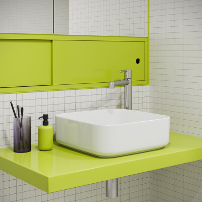 Смеситель для настольного умывальника, хром, Aiger, IDDIS (AIGSB01i01) фото в интернет-магазине Русалия