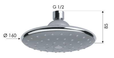 Верхний душ с шарнирным соединением 16 см Remer 354PLX фото в интернет-магазине Русалия