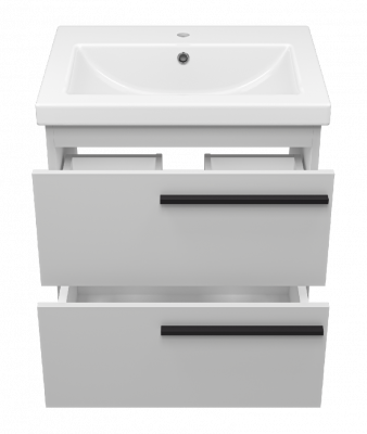 Тумба Ненси 60 подвесная (серая) с раковиной Cersanit Como 60 Misty фото в интернет-магазине Русалия