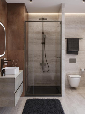 Душевая дверь CEZARES LUX-B-FS-11-100-C-GM фото в интернет-магазине Русалия