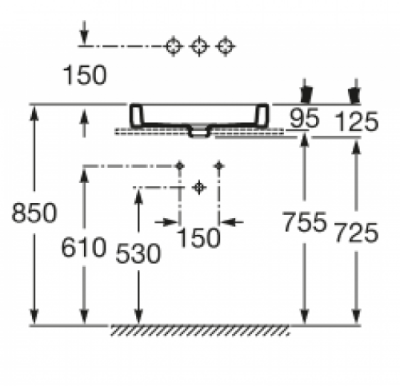 Раковина накладная Hall 52 32788200H Roca фото в интернет-магазине Русалия