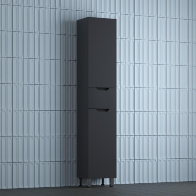 Пенал "Остин" 360 см напольный 1 ящик графит эмаль PLUS фото в интернет-магазине Русалия