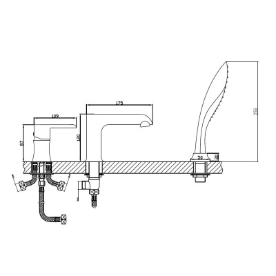 Смеситель на борт ванны Haiba (HB80805-7) фото в интернет-магазине Русалия