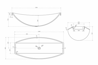 Прозрачная ванна ABBER Kristall AT9704Opal подвесная коричневая 180х80х51,2 см фото в интернет-магазине Русалия