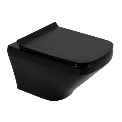 Унитаз подвесной безободковый SELA BB3201CHR-MB черный матовый Belbagno фото в интернет-магазине Русалия