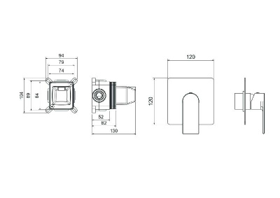 Смеситель для душа (внешняя и скрытая часть) AQUATEK AQ1466CR ЛИРА фото в интернет-магазине Русалия