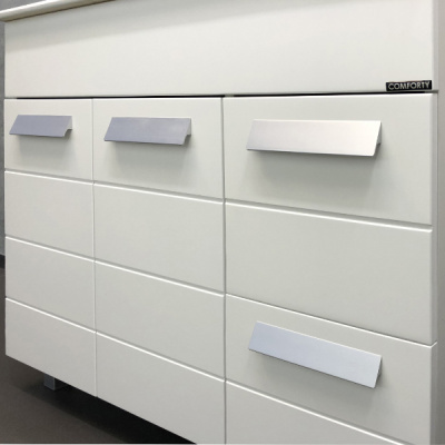 COMFORTY. Тумба-умывальник "Модена М-90" белая матовая  с раковиной Quadro 90 фото в интернет-магазине Русалия