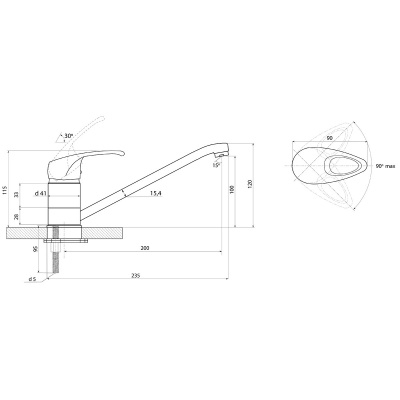 Смеситель Славен для кухни Прораб  Р (СЛ-ОД-Р21) фото в интернет-магазине Русалия
