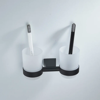 Стакан для ванной комнаты двойной Shevanik SG5722H, черный фото в интернет-магазине Русалия