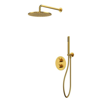 Термостатическая душевая система скрытого монтажа WHITECROSS Y YSET08GLB (брашированное золото) фото в интернет-магазине Русалия