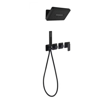 Душевая система встраиваемая (без излива) Grocenberg GB5030BL, черный фото в интернет-магазине Русалия