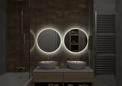 Зеркало с подсветкой Ajour d550 бесконтактный овальный сенсор, открытая подсветка ЗЛП528 Continent фото в интернет-магазине Русалия