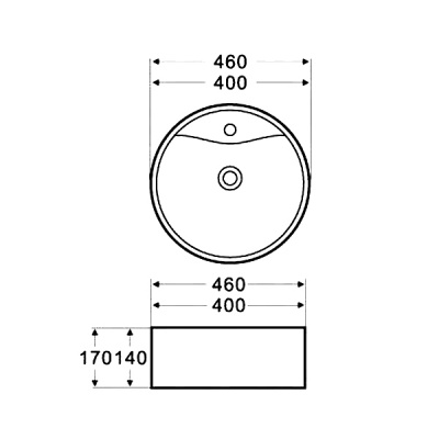 Раковина накладная круглая AZ3018 Azario фото в интернет-магазине Русалия