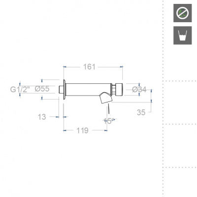 Кран нажимной порционный SOLESTOP 745203 Ramon Soler фото в интернет-магазине Русалия