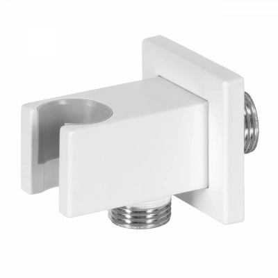 Держатель ручного душа с подключением шланга Remer 337QBO, белый матовый фото в интернет-магазине Русалия