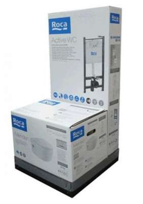 Комплект инсталляция с кнопкой и подвесной унитаз Meridian Compacto 893104110 Roca фото в интернет-магазине Русалия