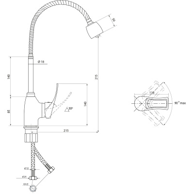 Смеситель Славен для кухни Прораб  Ц (СЛ-ОД-Ц25) фото в интернет-магазине Русалия
