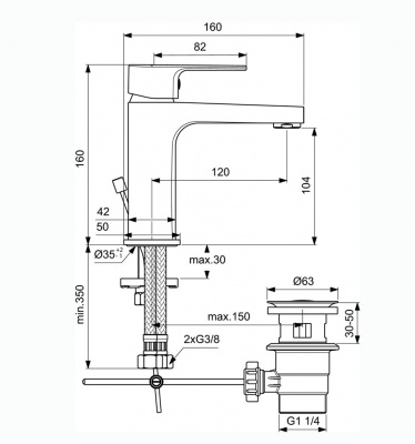 Комплект смесителей Esla BC264AA Ideal Standard фото в интернет-магазине Русалия