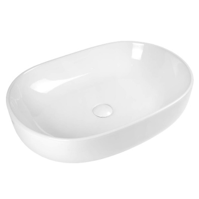 BOND S59-600 Раковина накладная овальная 60*40*15см белая фото в интернет-магазине Русалия