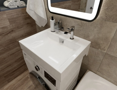 Раковина над стиральной машиной Оливер 500*600 с комплектующими Kirovit фото в интернет-магазине Русалия