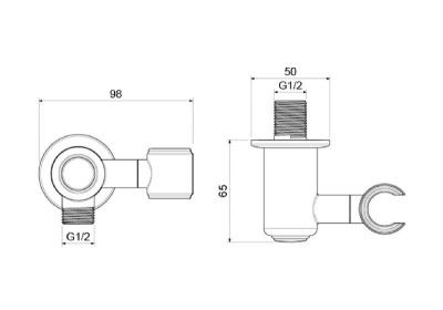 Шланговое подсоединение с держателем AQUATEK, полир. золото AQ2462PG КЛАССИК фото в интернет-магазине Русалия