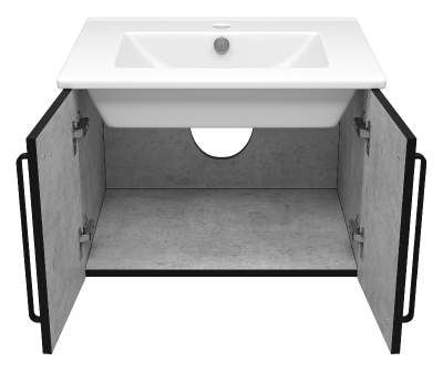 Тумба Rock 60 подвесная с раковиной Sanita Luxe Quadro 60 Brevita фото в интернет-магазине Русалия