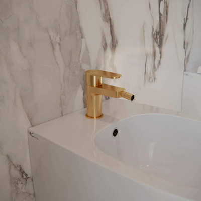 Смеситель для биде однорычажный ALEXIA 3603OC золото брашированное Ramon Soler фото в интернет-магазине Русалия