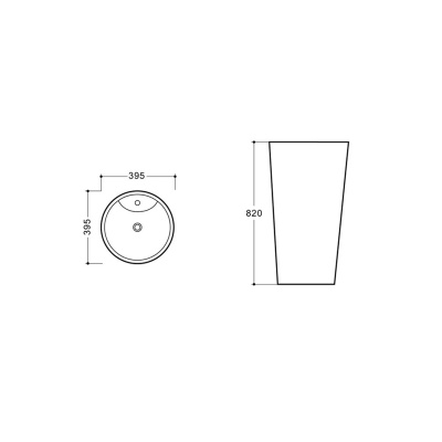 Раковина керамическая Vincea VBS-2P201, 395*395*820, напольная, цвет белый фото в интернет-магазине Русалия
