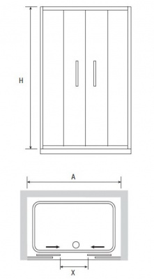 Раздвижная дверь для душа PA-11 120 RGW фото в интернет-магазине Русалия