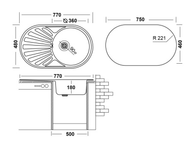 Кухонная мойка UKINOX Фаворит FAP770.480 -GT8K 1R, 48*77 фото в интернет-магазине Русалия