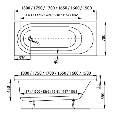 Акриловая ванна VAGNERPLAST KASANDRA 175x70 VPBA175KAS2X-04 фото в интернет-магазине Русалия