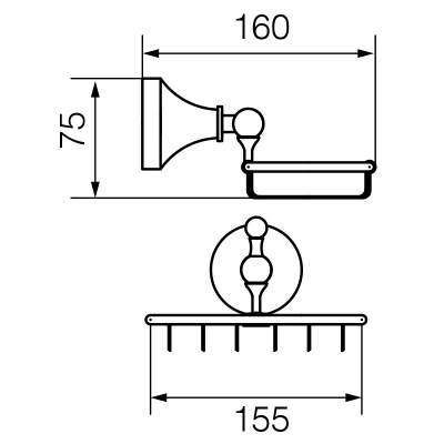Мыльница-решетка настенная VR.GIL-6452.DO Gialetta Dorato Veragio фото в интернет-магазине Русалия