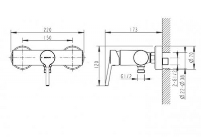 Смеситель для душа Palace F9172217CP-01 Bravat фото в интернет-магазине Русалия