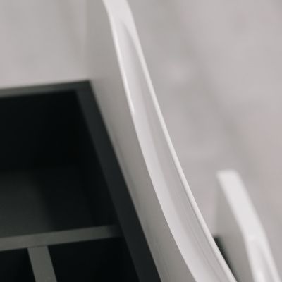 Тумба с раковиной подвесная 60см белая глянцевая BOND Cube T01600-S05W фото в интернет-магазине Русалия