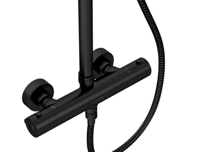 Душевая система с термостатом для душа Brasko Black А63112 черная Cersanit фото в интернет-магазине Русалия